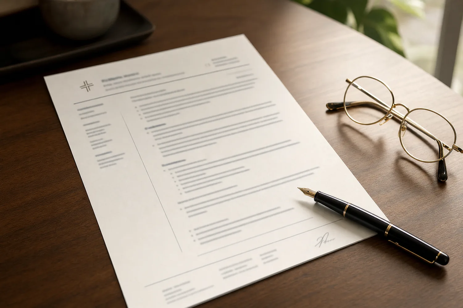 Clean structured documents on a desk